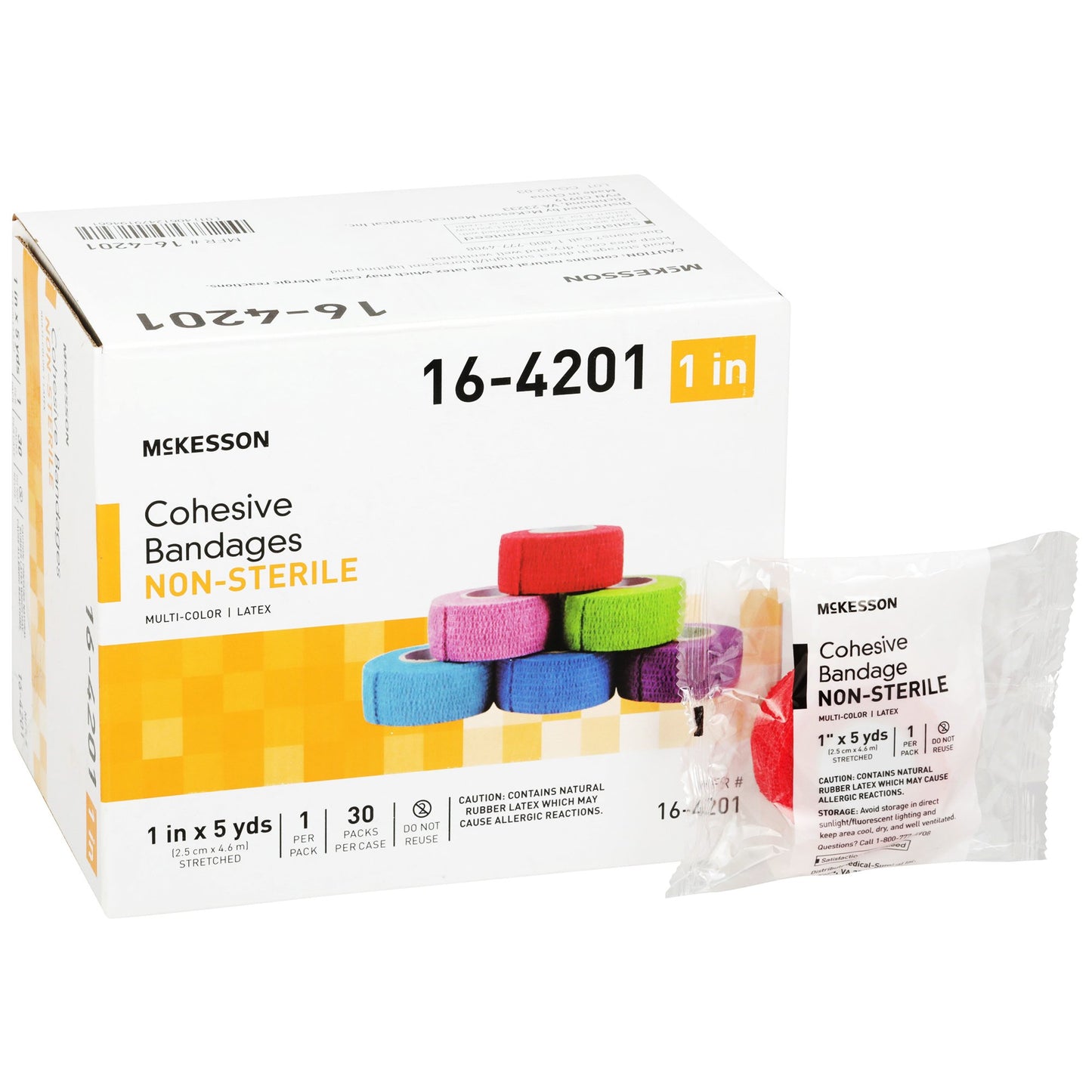 McKesson Self-adherent Closure Cohesive Bandage, 1 Inch x 5 Yard Multi Colors