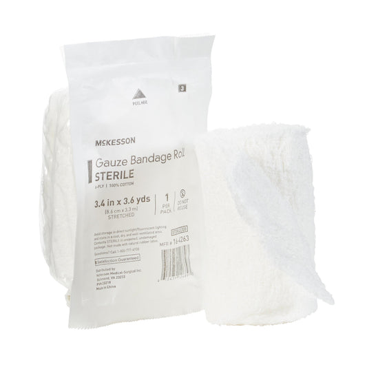 McKesson Sterile Fluff Bandage Roll, 3-2/5 Inch x 3-3/5 Yard, 6-Ply